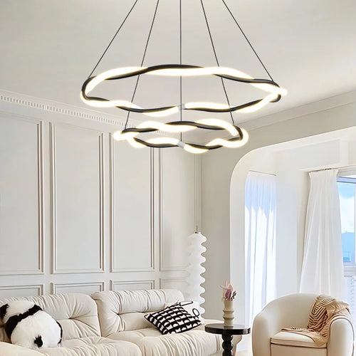 Luxury multi-layer LED ceiling light for interior decoration - vue 6 sur 9