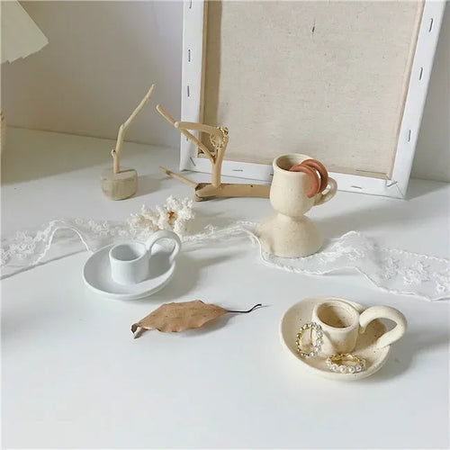 ceramic candlestick for decoration and jewelry holder - vue 4 sur 15
