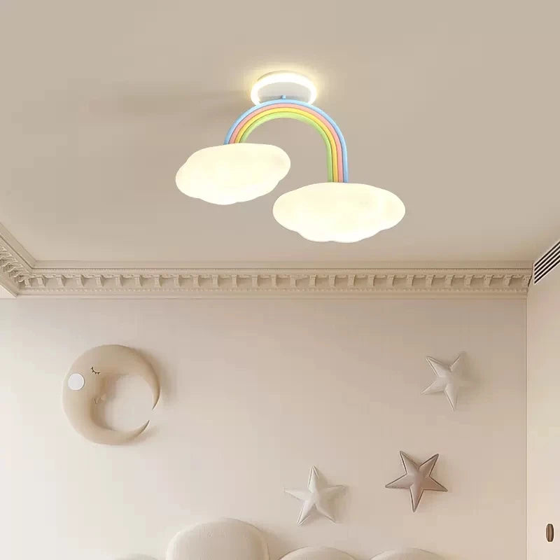 LED rainbow cloud ceiling light for children's room - vue 5 sur 7