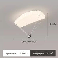 Panda parachute ceiling light for children