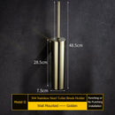 Wall-mounted stainless steel toilet brush holder for bathroom