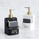liquid soap dispenser with storage for kitchen accessories