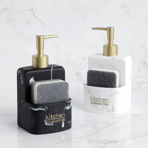liquid soap dispenser with storage for kitchen accessories - vue 2 sur 14