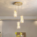 Modern Nordic pendant light in stainless steel and decorative crystal