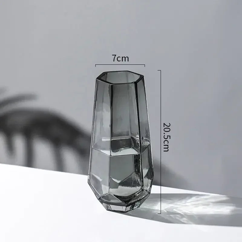 creative transparent glass vase for decorative flowers