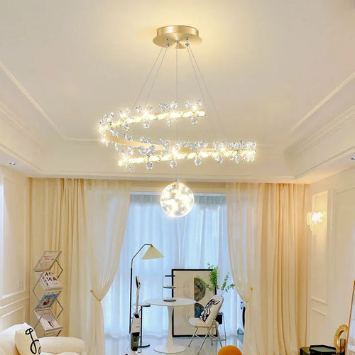 Nordic crystal pendant light modern minimalist creative - vue 2 sur 12