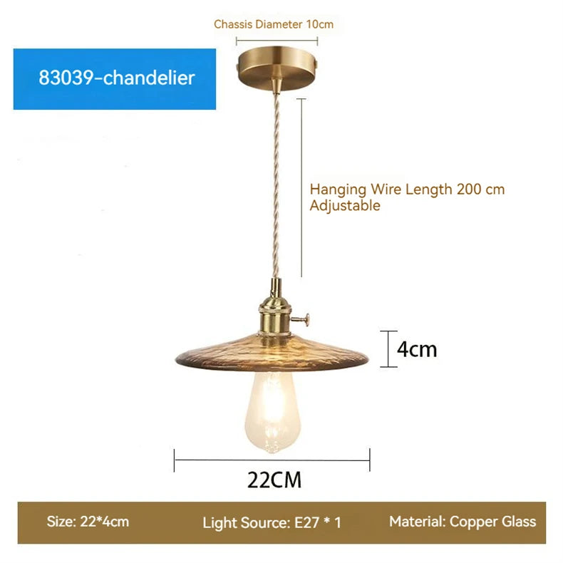 Modern glass LED pendant light for interior decoration - vue 13 sur 20