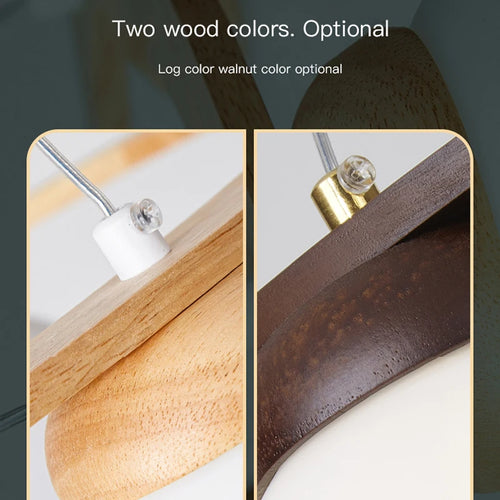 Modern wood and glass pendant light for interiors 2024 - vue 6 sur 13