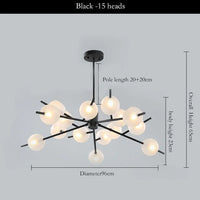Modern minimalist glass bubble chandelier