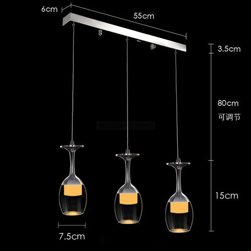 Modern wine glass pendant lights for bar and café - vue 17 sur 16