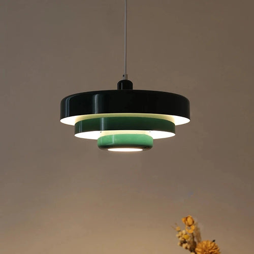 Danish retro multicolour medieval style chandelier orange Bauhaus pendant for restaurant, study, café, coffee table and bar - vue 5 sur 9