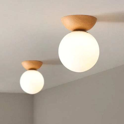 Japanese style LED ceiling light with nordic design, ideal decorative lighting - vue 2 sur 10