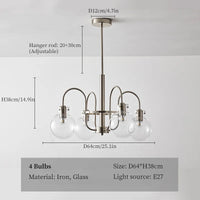 Bauhaus style glass chandelier for modern interiors