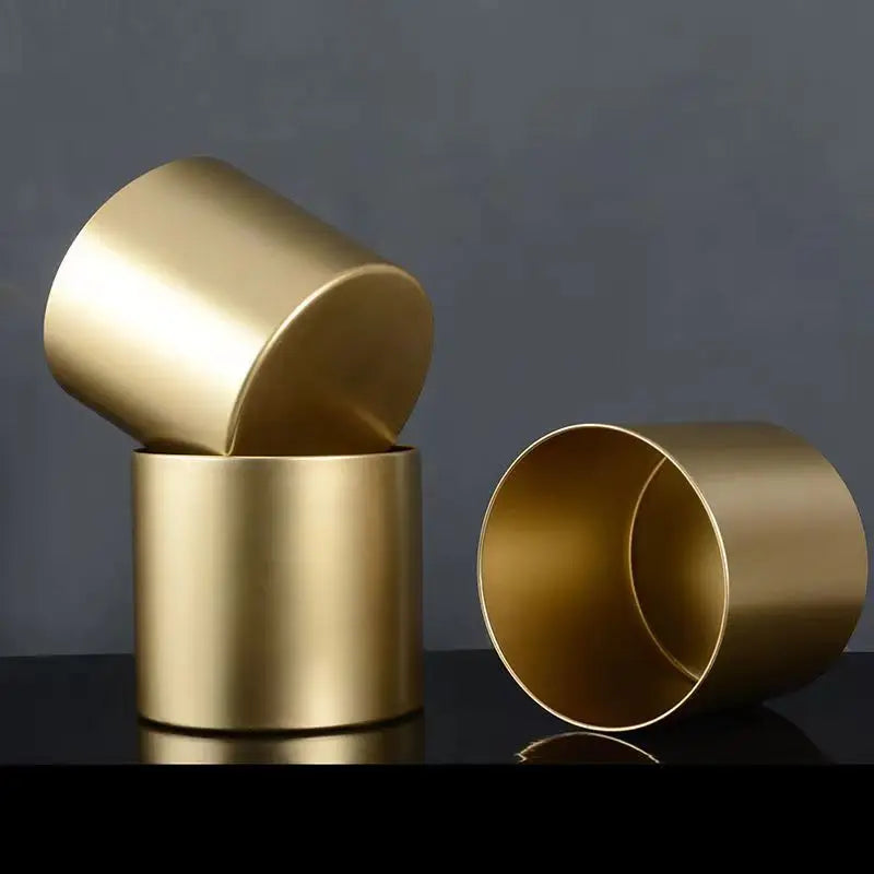 creative cylindrical metal flower pot for home decoration