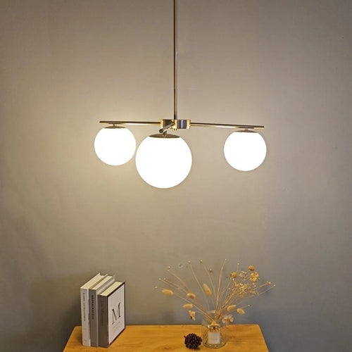Modern Nordic milky glass chandelier for home decor - vue 4 sur 7