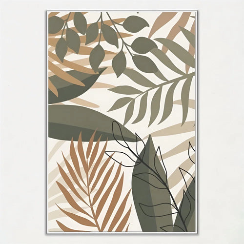 Palm leaf paper print art poster for home decor