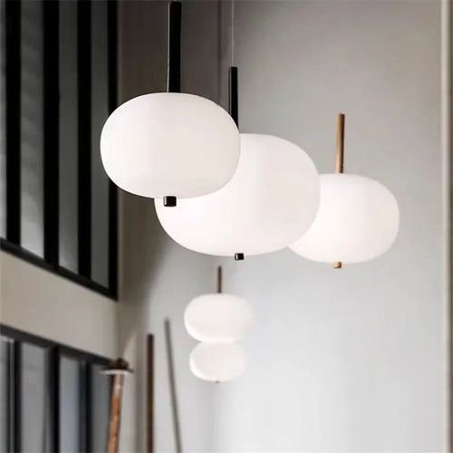Nordic glass chandelier with LED pendant for decoration - vue 7 sur 12