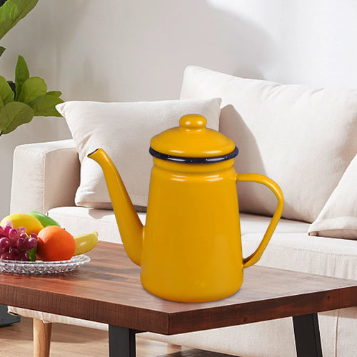 Vintage enamel coffee pot 1.1l versatile retro style - vue 6 sur 7