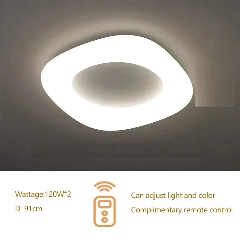 Modern minimalist acrylic eye protection pendant light, living room, bedroom, circular LED indoor lighting