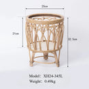 Rattan flower pot with creative bamboo stand