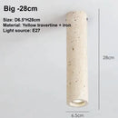 light yellow travertine cylindrical surface mounted ceiling light