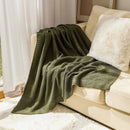 Nordic style chequered knitted throw for living room