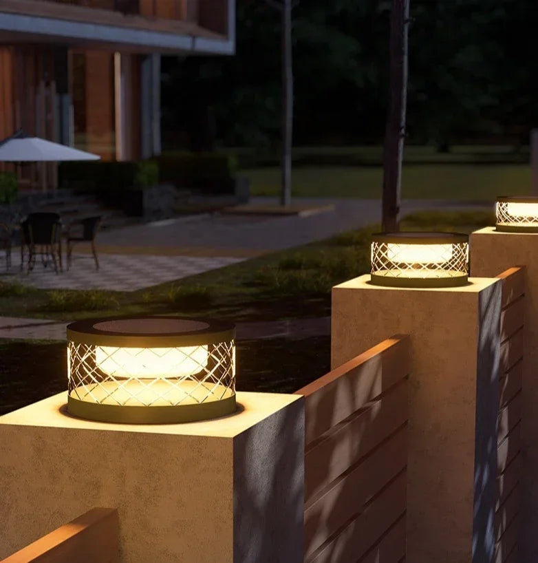 Solar LED lamp with motion sensor for outdoor garden