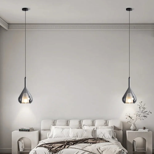 Modern minimalist Italian designer glass chandelier - vue 5 sur 10