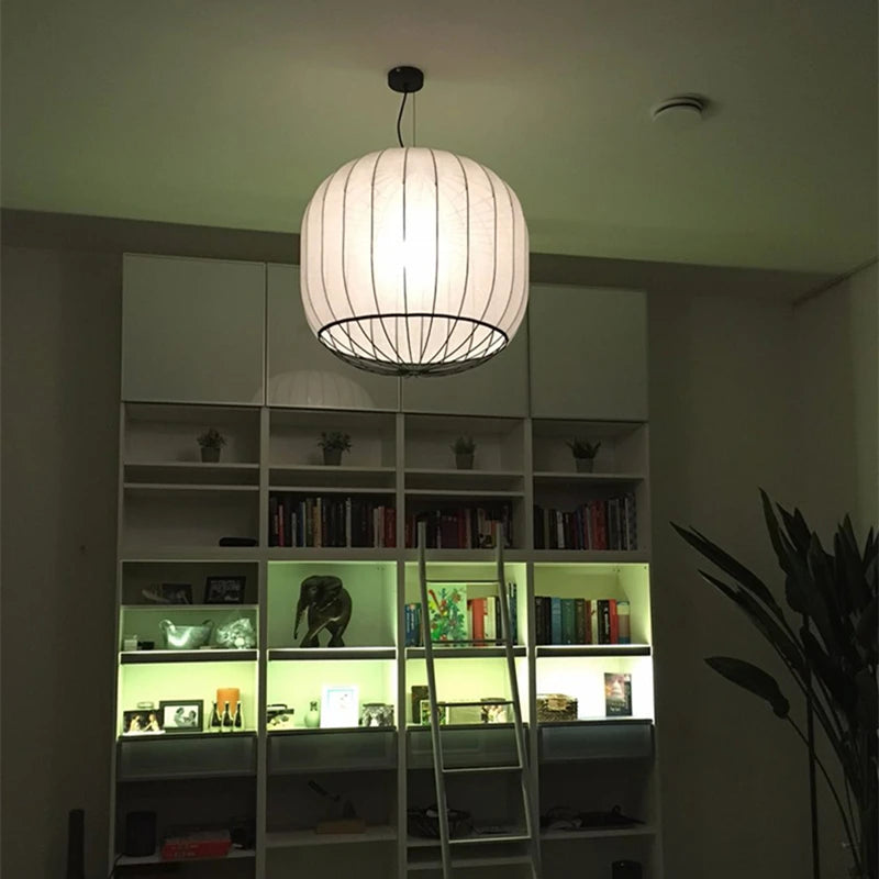 Modern nordic fabric chandelier for minimalist interiors - vue 4 sur 9