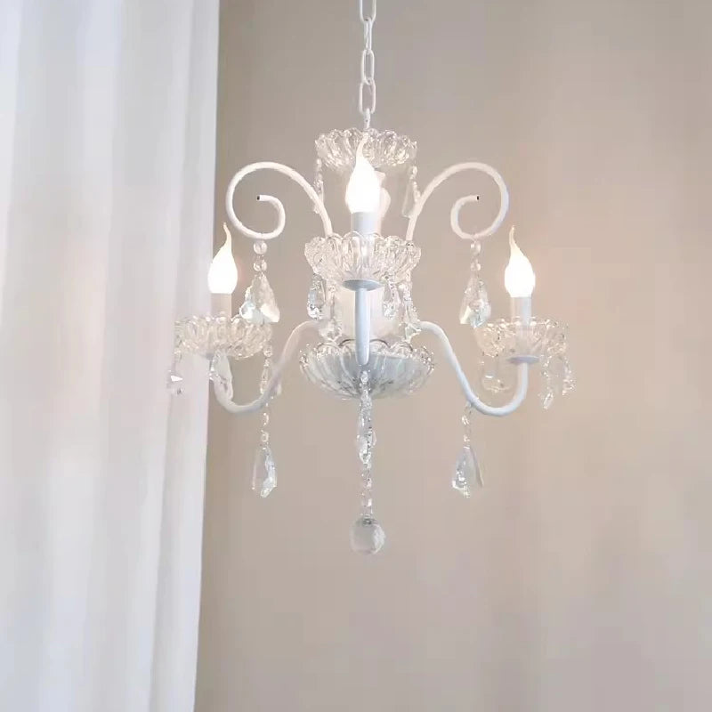 Romantic crystal chandelier for modern children's room - vue 5 sur 9