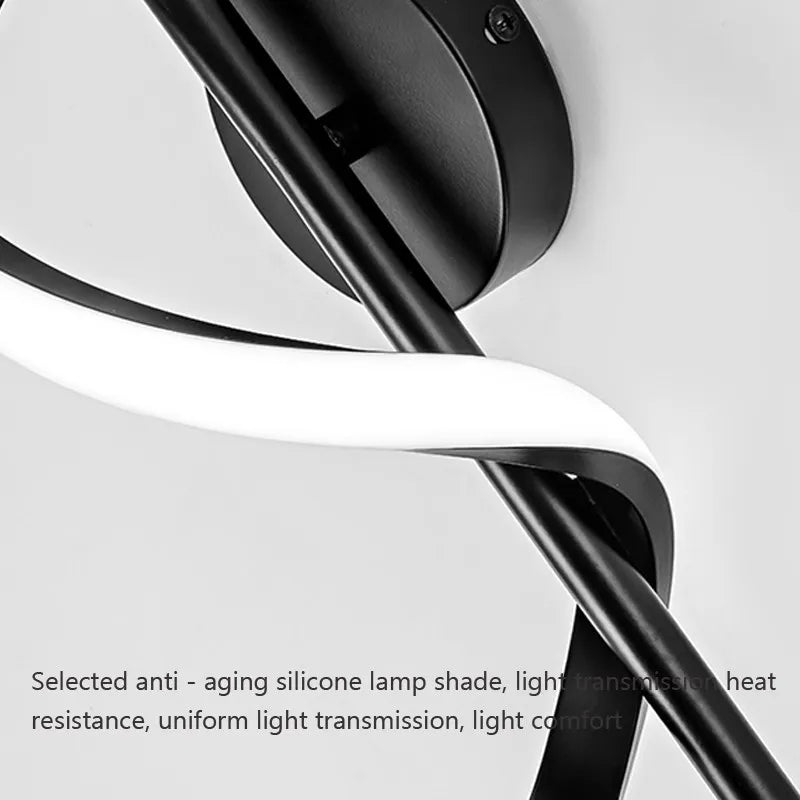 Nordic LED wall light black white gold - vue 6 sur 12
