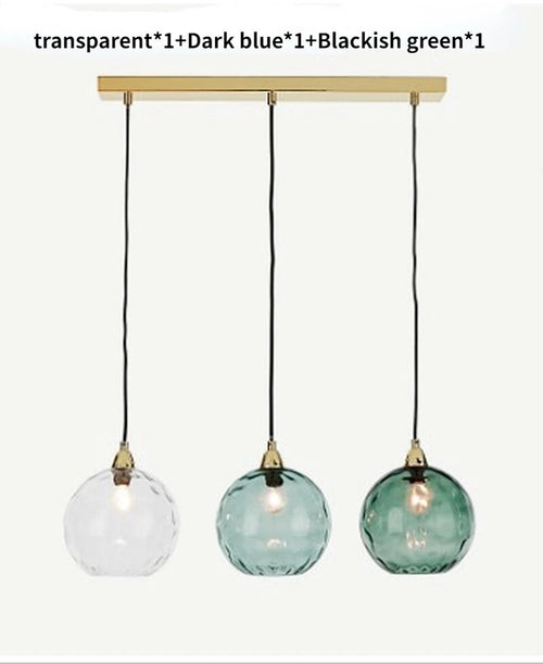 Modern nordic coloured glass chandelier with water grain effect - vue 27 sur 29