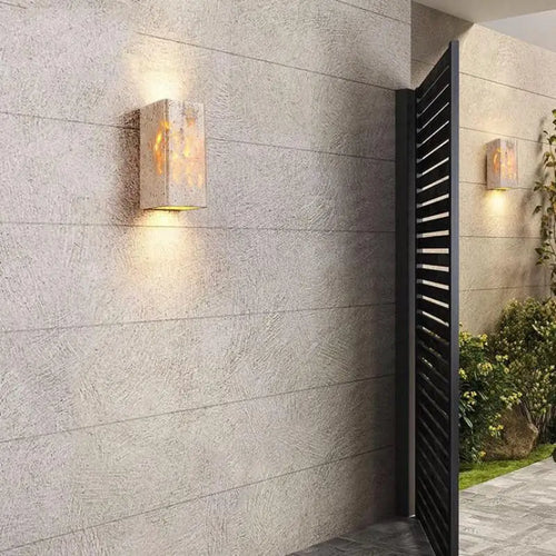 Art deco marble LED wall light for indoor and decorative lighting - vue 5 sur 7