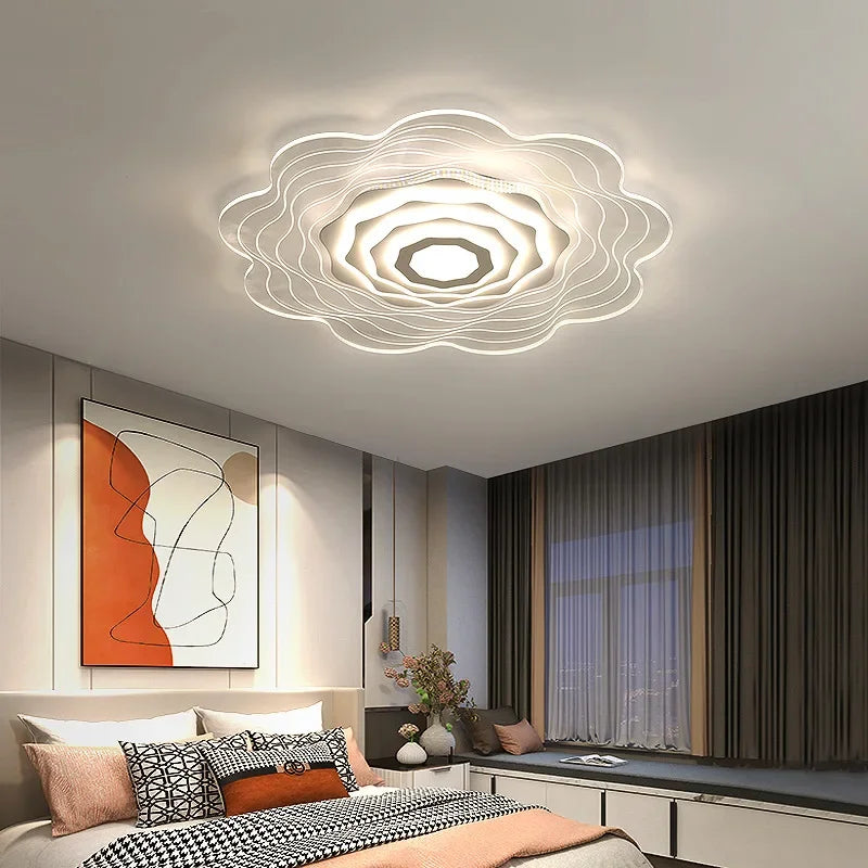 Modern LED flower-shaped ceiling light for home