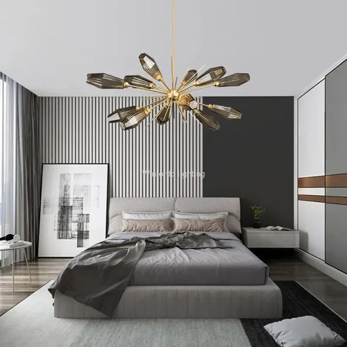 Creative post-modern American minimalist glass chandelier - vue 5 sur 9
