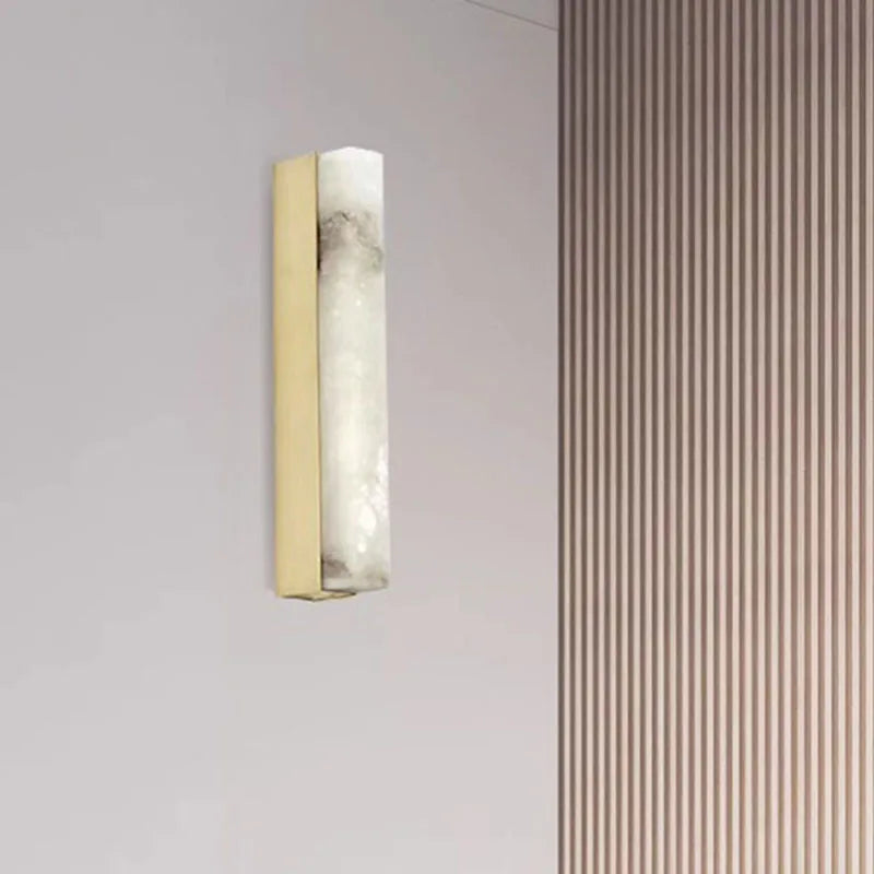 Long marble wall light in Chinese style