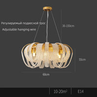 Modern nordic crystal chandelier with LED and tassels
