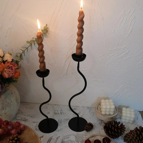 Retro metal candle holder for creative wedding decoration - vue 3 sur 8