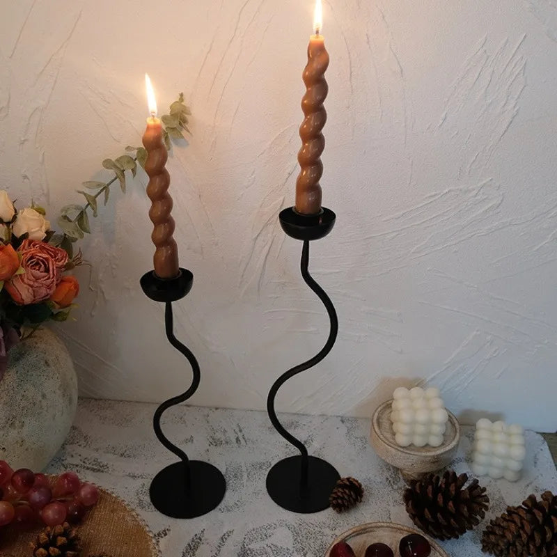 Retro metal candle holder for creative wedding decoration - vue 3 sur 8