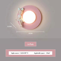 Modern cosy girls' bedroom wall light