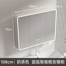 circular aluminum wardrobe with mirror, smart lighting and storage