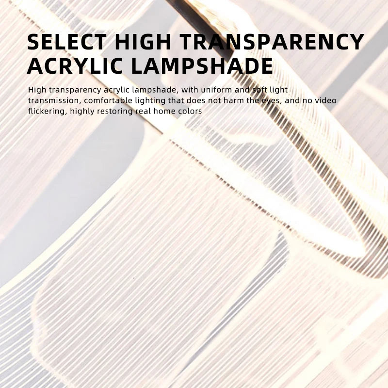 Modern and creative acrylic LED pendant light - vue 4 sur 9