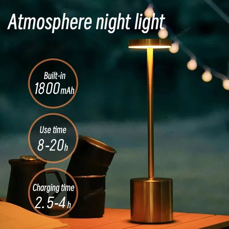 Touch Sensor Desktop Night Light USB Charging Wireless Reading Lamp Creative Ambient Light for Bedroom,Living Room,Restaurant - vue 3 sur 11