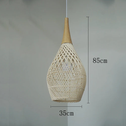 Southeast Asian vintage rattan pendant light high quality for dining room, restaurant, kitchen, or loft - vue 9 sur 27