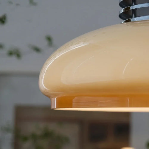 Bauhaus retractable glass pendant light medieval retro style - vue 6 sur 7