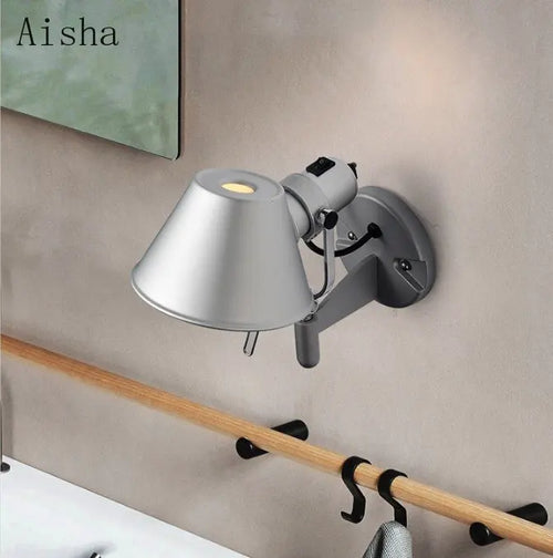 Vintage industrial swing arm wall light for reading