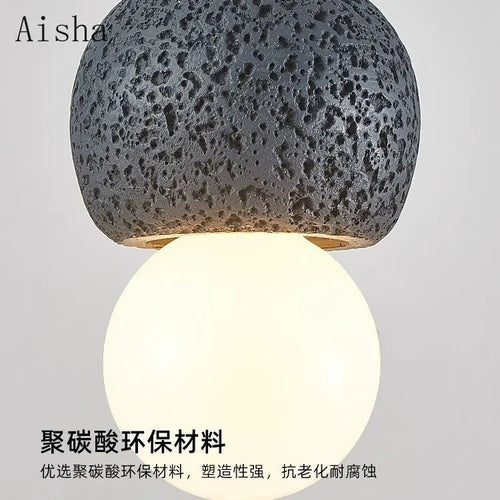 Wabi-sabi nordic pendant light creative interior fixture - vue 6 sur 12
