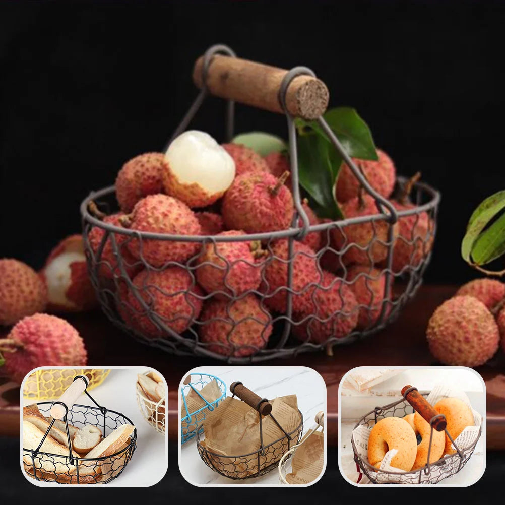 metal egg basket fruit and vegetable holder