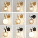 Retro glass ball decorative LED wall light night lamp