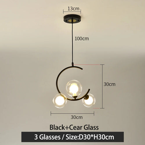 Nordic glass ball decorative and creative lamp - vue 17 sur 16